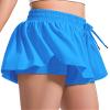 BOOPH Girls Flowy Butterfly Shorts Athletic Shorts Girls with Inner Pockets for Running Tennis Royal Blue 11-12Y view 2