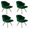 BytheM Chair Dining Chair Set of 4 Metal Legs Kitchen Chair Velvet Seat and Backrests for Office Dining Kitchen (Color : Green) view 1