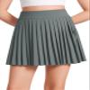 CRZ YOGA Girls Pleated Athletic Skirts Grey Sage Medium view 1