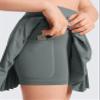 CRZ YOGA Girls Pleated Athletic Skirts Grey Sage Medium view 4