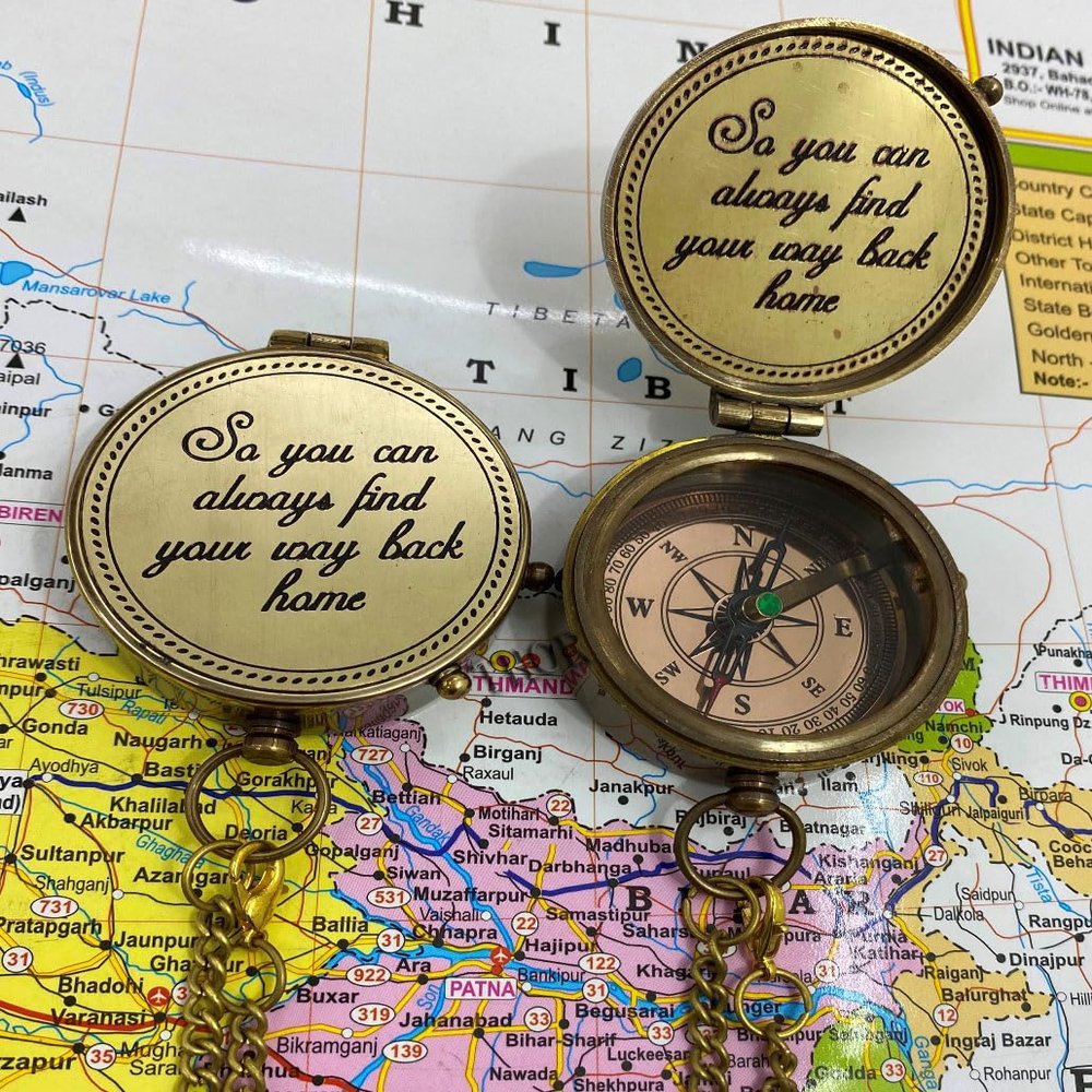 2" Compass Engraved Romantic Gift Compass so You can Always find Your Way Back Home Compass Engraved Graduation Day Gifts Camping Compass Boating Compass Direction Pocket Compass Gift