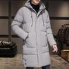 SWJGLITTR Men's Long Hooded Parka Male Winter Warm Quilted Skinny Coat Cold Weather Padded Windproof Jacket (3X-Large,Grey) view 2