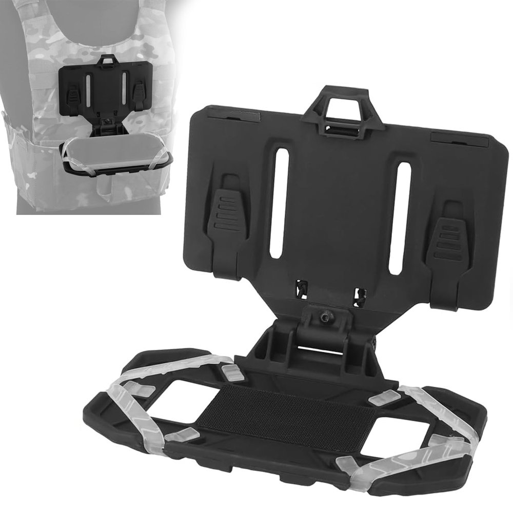 Chestnut-YX Tactical Vest Phone Holder,Tactical Plate Carrier Phone Mount Vest Attachments,Universal Vest Molle Phone Chest Cell Folded Navigation Board Phone Mount for Screen Size 4.7"-6.7" (Black)