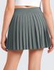 CRZ YOGA Girls Feathery-Fit Soft Athletic Pleated Skirts - Tennis School Casual Skorts with Pockets Liner Kids Teen Grey Sage X-Small view 3