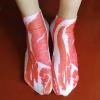 2 Pairs 3D Pattern Manicure Print Socks Flip Flop Funny Hidden Running Socks Women Personalized Low (Watermelon Red, M) view 2