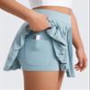 CRZ YOGA Girls Pleated Athletic Skirts Light Grayish Blue X-Large view 4