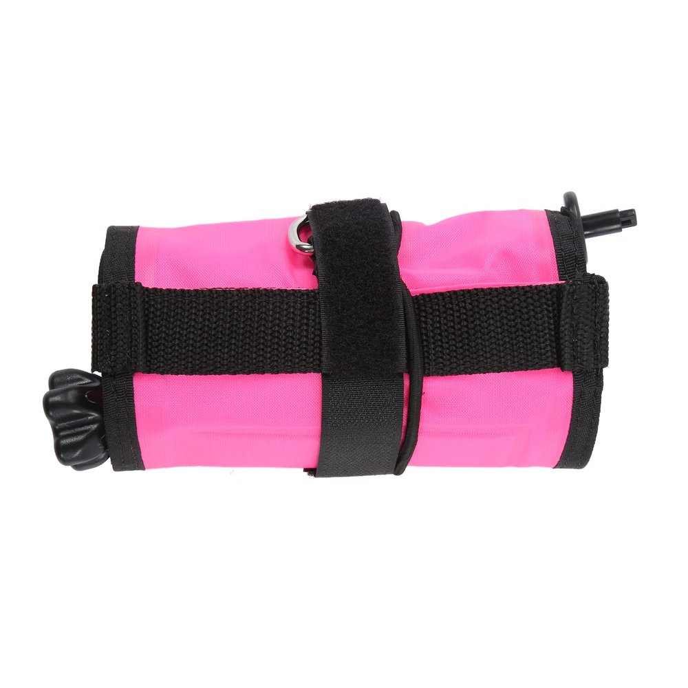 Gavigain Surface Marker Buoy Durable Nylon High Visibility Inflatable Surface Marker Buoy Scuba Diving Safety Reflective Strip for Underwater Sports Adventures (Pink)