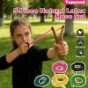 Topyond Slingshot Bands 5-Pack Elastic Latex Hose Rubber Band Catapult Tubes Pink Fluorescent Green Black Yellow Wrist Rocket Slingshots for Adults Replacement Bands view 3