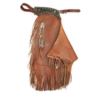 Western Leather Chinks Chaps Basket Weave Hand Tooled for Men Women Kids Custom Made Small Medium Large ST-CHI-009 (Custom)