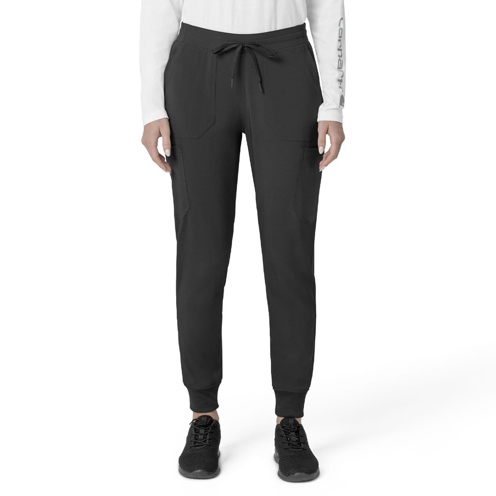 Carhartt Force Cross-Flex Scrubs for Women, Cargo Jogger Scrub Pant - Black, M Petite