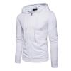 xoxingysm Mens Sweatshirt Hooded Long Sleeve Solid Casual Full Zip Sport Shirt Classic Outdoor Jogging Athletic Jacket Coat White view 1