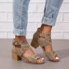 ZBYY Womens Peep Toe Booties Summer Cutout Side Ankle Strap Buckle Chunky Low Heels Dressy Sandals with Back Zipper view 3