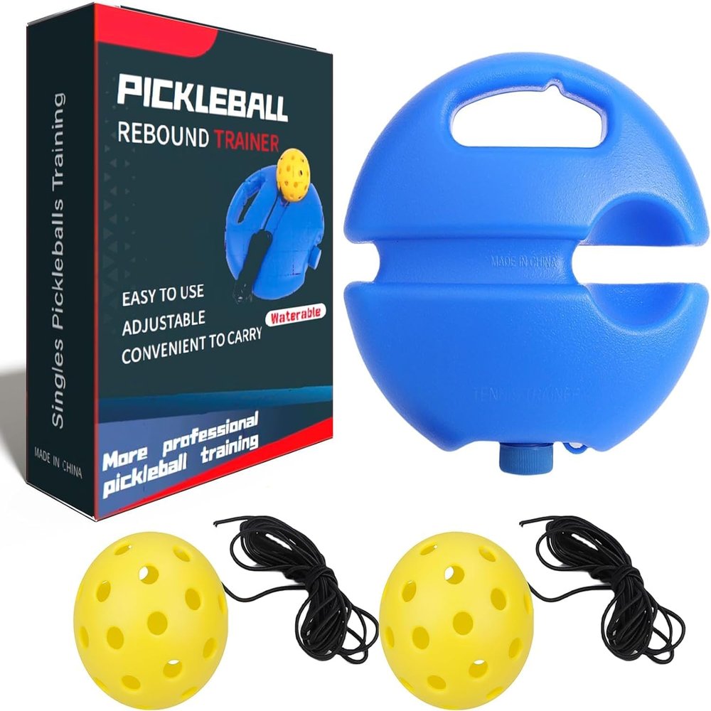 Match Buddy Pickleball Trainer,Portable Match Buddy Pickleball Trainer for Solo Practice and Performance Improvement,Pickleball Practice Rebounder Ball with String. (Yellow)