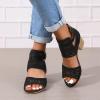 ZBYY Womens Peep Toe Booties Summer Cutout Side Ankle Strap Buckle Chunky Low Heels Dressy Sandals with Back Zipper view 4