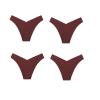 4pc Large Size Seamless Ice Silk Underwear V-shaped Waist Pure Cotton Crotch Breathable Women's Briefs (Color : 5, Size : Large) view 1