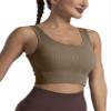 SPRIMEMONG Women's Ribbed Crop Tank Yoga Cropped Top for Workout(Cedar Brown,L) view 4
