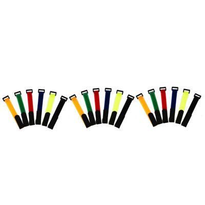 Yardwe 18pcs Cable Organizer Straps Reusable Cable Ties Set for Cord Management Colors