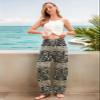QIANXIZHAN Women's Harem Pants, Hippie Palazzo Pants Boho Joggers Yoga Clothes with Pockets Black Striped Flowe M view 3