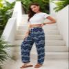 QIANXIZHAN Women's Harem Pants, Hippie Palazzo Pants Boho Joggers Yoga Clothes with Pockets RoyalBlue Flower 2XL view 3
