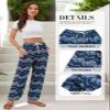 QIANXIZHAN Women's Harem Pants, Hippie Palazzo Pants Boho Joggers Yoga Clothes with Pockets RoyalBlue Flower 2XL view 4