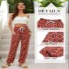 QIANXIZHAN Women's Harem Pants, Hippie Palazzo Pants Boho Joggers Yoga Clothes with Pockets Diamond Red 2XL view 4