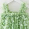 Baby Girls Tutu Dress, Green Butterflies Toddler Baby Girls Sleeveless Layered Princess Tulle Sundress Party Dress,Green with Full Butterflies Size 130 view 4