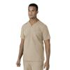 Carhartt Force Essentials Men's V-Neck Shirttail Scrub Top, Khaki, M view 1