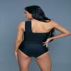 Be Wicked Womens Shay One-Shoulder Tankini Set, M, Black view 3