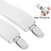 Buyless Fashion 2 Pack Adjustable Suspenders for Kids - 26" Elastic Straps 1" - Leather Y Shape Back - 5151-2 - White view 2