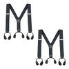 Buyless Fashion Button End 2 Pack Suspenders for Men - 48" Adjustable Straps 1 1/4" - Y Shape - 5113-2-Gray view 1