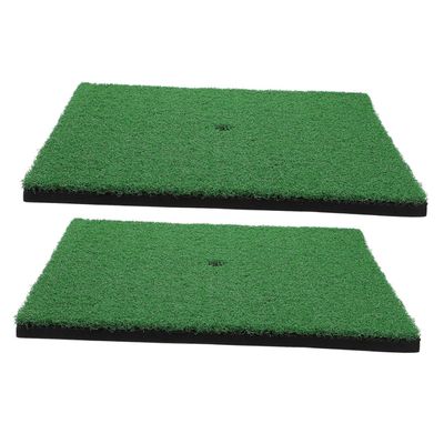 LIOOBO Golf Swing Practice Mat 2pcs Chipping Mat Artificial Turf Rug for Training