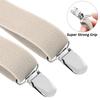 Buyless Fashion 2 Pack Adjustable Suspenders for Kids - 26" Elastic Straps 1" - Leather Y Shape Back - 5151-2 - Ivory view 2