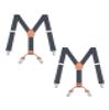 Buyless Fashion 2 Pack Adjustable Suspenders for Kids - 26" Elastic Straps 1" - Leather Y Shape Back - 5151-2 - Denim-Blue view 1