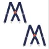 Buyless Fashion Heavy Duty 2 Pack Suspenders for Men - 48" Adjustable Straps 1 1/2" - X Back with Strong Hooks - 5145-2-Navy view 1