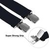 Buyless Fashion 2 pack Suspenders for Men - 48" Adjustable Straps 1 1/4" - X Back With Black Clips - 5142-2-Black view 2