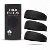 COLD FACTOR Cooling Headband for Women and Men  UPF 50+ Advanced Evaporative Comfort, Instant Cooling Sweatband for Outdoor Sports, Fitness, Yoga, Hiking, Running, and Workout  3 Pack (Black) view 1