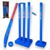 Bratla Plastic Cricket Set Size 6 - Blue Color | Backyard and Beach Set for Adults and Kids | Includes Bat, Wind Ball, Stumps, and Non-Striker Stump with Plastic Base view 1