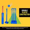 Bratla Plastic Cricket Set Size 6 - Blue Color | Backyard and Beach Set for Adults and Kids | Includes Bat, Wind Ball, Stumps, and Non-Striker Stump with Plastic Base view 2