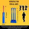 Bratla Plastic Cricket Set Size 6 - Blue Color | Backyard and Beach Set for Adults and Kids | Includes Bat, Wind Ball, Stumps, and Non-Striker Stump with Plastic Base view 4