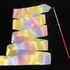 KRILLIQ Dance Ribbons 3 Pcs Rhythmic Gymnastics Ribbon Baton Twirling Streamers Fitness Swing Ribbon Rainbow Streamers for Kids Artistic Dancing for Exercise view 2