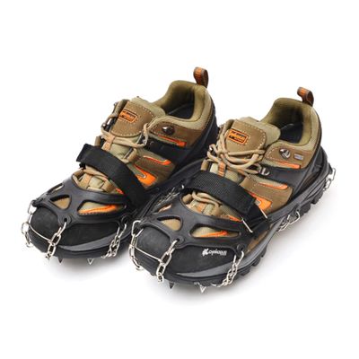 Yardwe Tooth Ice Snow Grips Anti-Slip Spikes Crampons for Outdoor Climbing Mountaineering Equipment Durable Thermoplastic Elastomer and Manganese Black