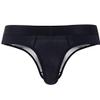 JOCKMAIL Men's Thong Underwear Sexy Jockstraps for Men Nylon Blend Ice Silk Underwear 2 Pack (US, Alpha, X-Large, Regular, Regular, black+sky blue) view 3