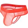 JOCKMAIL Men's Thong Underwear Sexy Jockstraps for Men Nylon Blend Ice Silk Underwear 2 Pack (US, Alpha, XX-Large, Regular, Regular, rose+orange) view 2
