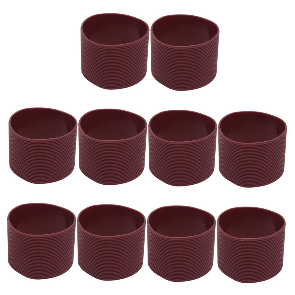 BESPORTBLE Microwave Safe Glass Cup Sleeve 10pcs Heat Resistant Cup Sleeve Anti-Slip Grip
