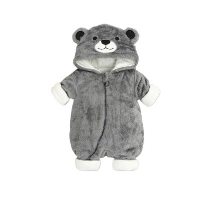 Unisex Baby Clothes Winter Coats Onesie Cute Newborn Snowsuit Fleece Bodysuits Cartoon Bear Warm Hooded Outfits (Size : White_59cm)