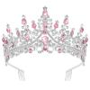 CURASA Pink Tiaras for Women Silver Princess Crown Birthday Tiara for Little Girls Quinceanera Crown Queen Crowns Wedding Tiaras for Bride Tiaras and Crowns for Women Valentine Bridal Pageant view 1