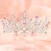 CURASA Pink Tiaras for Women Silver Princess Crown Birthday Tiara for Little Girls Quinceanera Crown Queen Crowns Wedding Tiaras for Bride Tiaras and Crowns for Women Valentine Bridal Pageant view 4