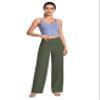 BUBBLELIME 29"/31"/33"/35"/37" Women's Wide Legs Yoga Pants Loose Lounge Sweatpants - Wide Legs_Green S_29" Inseam view 2