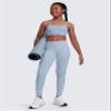 CRZ YOGA Girls Butterluxe Y Back Sports Bra - Yoga Athletic Casual Tops Scoop Neck Spaghetti Strap Padded Crop Kids Teen Cambric Blue Large view 3