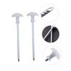 Happyyami 4pcs Ground Nail Tent Peg Stakes Hiking Tent Camping Tent Stake Traveling Accessories Heavy Duty Tent Ground Anchor Stakes Tarp Hooks Metal Tent Pegs Tool Stainless Steel Spiral view 2